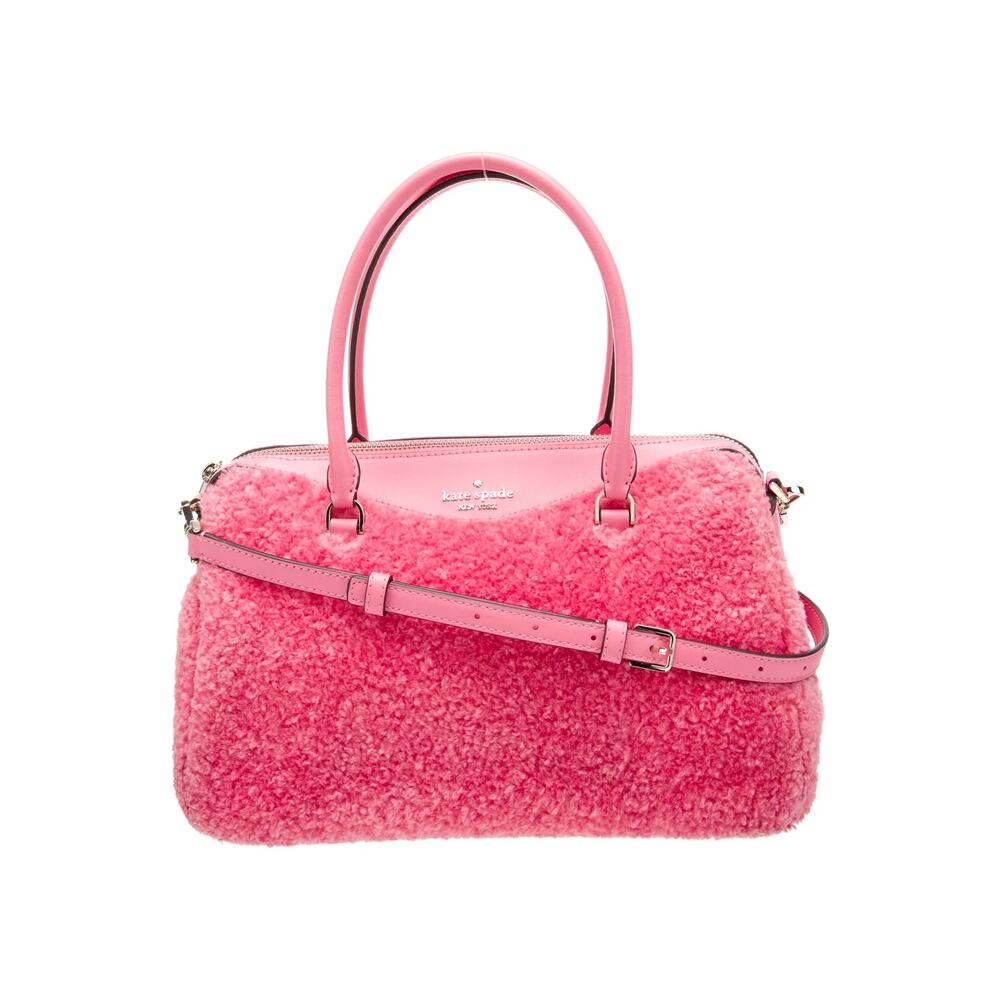 NWOT Kate Spade Mimi Medium Faux Fur Satchel Pomegranate Pink Crossbody